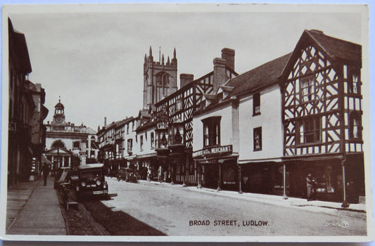 Vintage Postcard of Broad Street, Ludlow