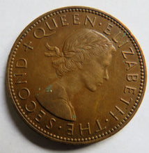 Load image into Gallery viewer, 1958 Queen Elizabeth II New Zealand One Penny Coin
