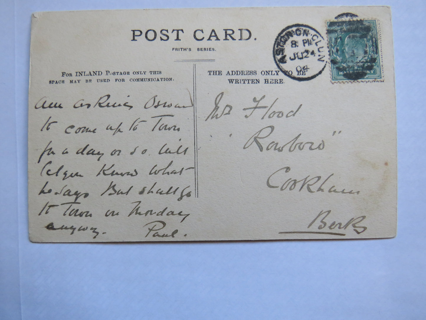 Vintage Postcard of Much Wenlock Abbey & Church 1904