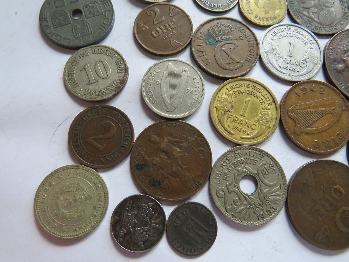 A Good Collection of Old Coins From Europe 19th-20thC