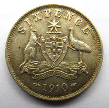 Load image into Gallery viewer, 1910 King Edward VII Australia Sixpence Coin High Grade
