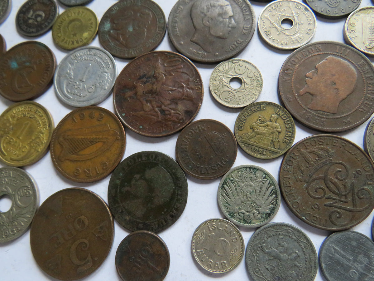 A Good Collection of Old Coins From Europe 19th-20thC