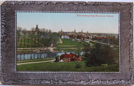 Vintage Postcard of Shrewsbury from Grammar School