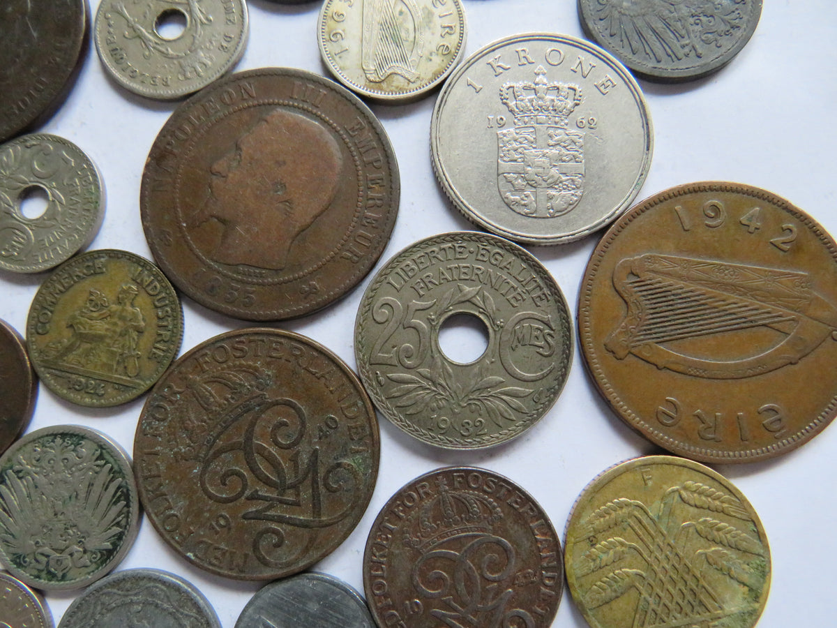 A Good Collection of Old Coins From Europe 19th-20thC
