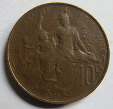 Load image into Gallery viewer, 1916 France 10 Centimes Coin
