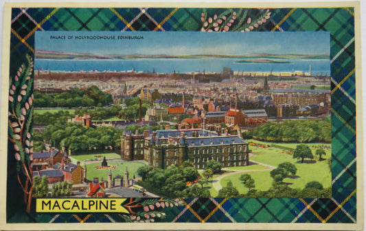 Vintage Postcard of Palace of Holyroodhouse Edinburgh Macalpine Tartan
