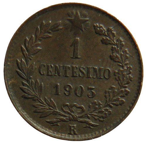 1903 Italy One Centesimo Coin