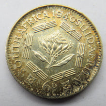 Load image into Gallery viewer, 1940 King George VI South Africa Silver Sixpence Coin High Grade
