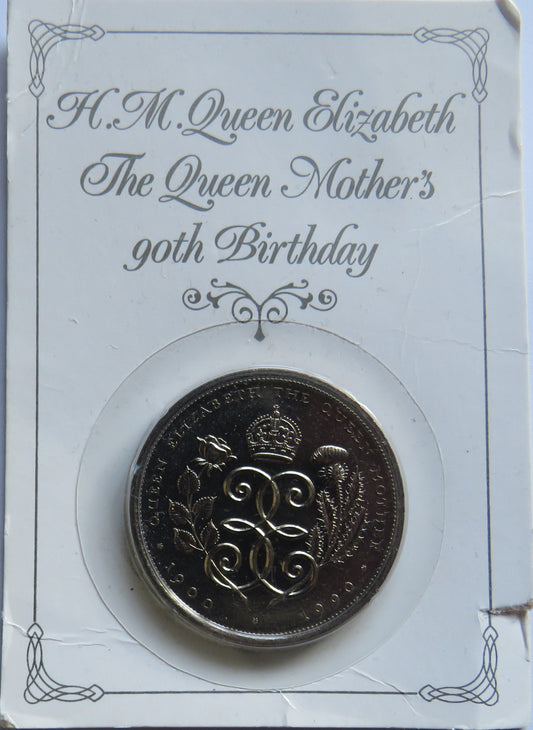 1900-1990 Queen Mother 90th Birthday Commemorative £5 Five Pound Coin