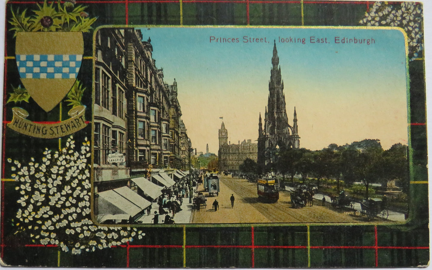 Vintage Postcard of Princess Street Looking East, Edinburgh