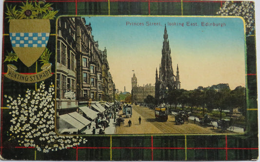 Vintage Postcard of Princess Street Looking East, Edinburgh