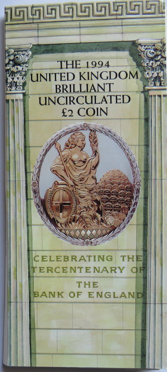 1994 £2 Two Pound Coin Bank of England Tercentenary In Presentation Pack