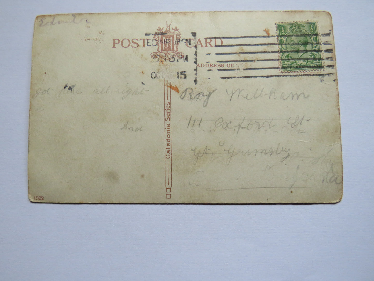 Vintage Postcard of Edinburgh Castle and National Galleries From Scott Monument