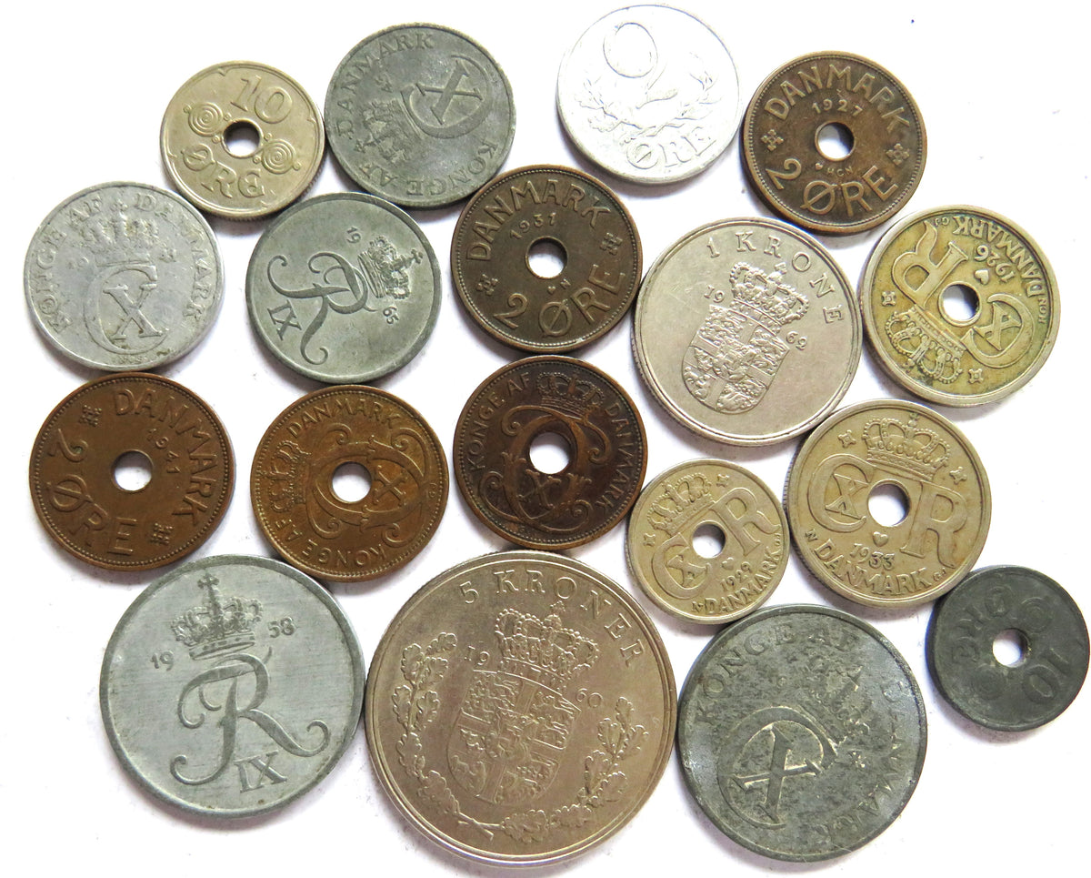 Small Collection of Old Coins From Denmark