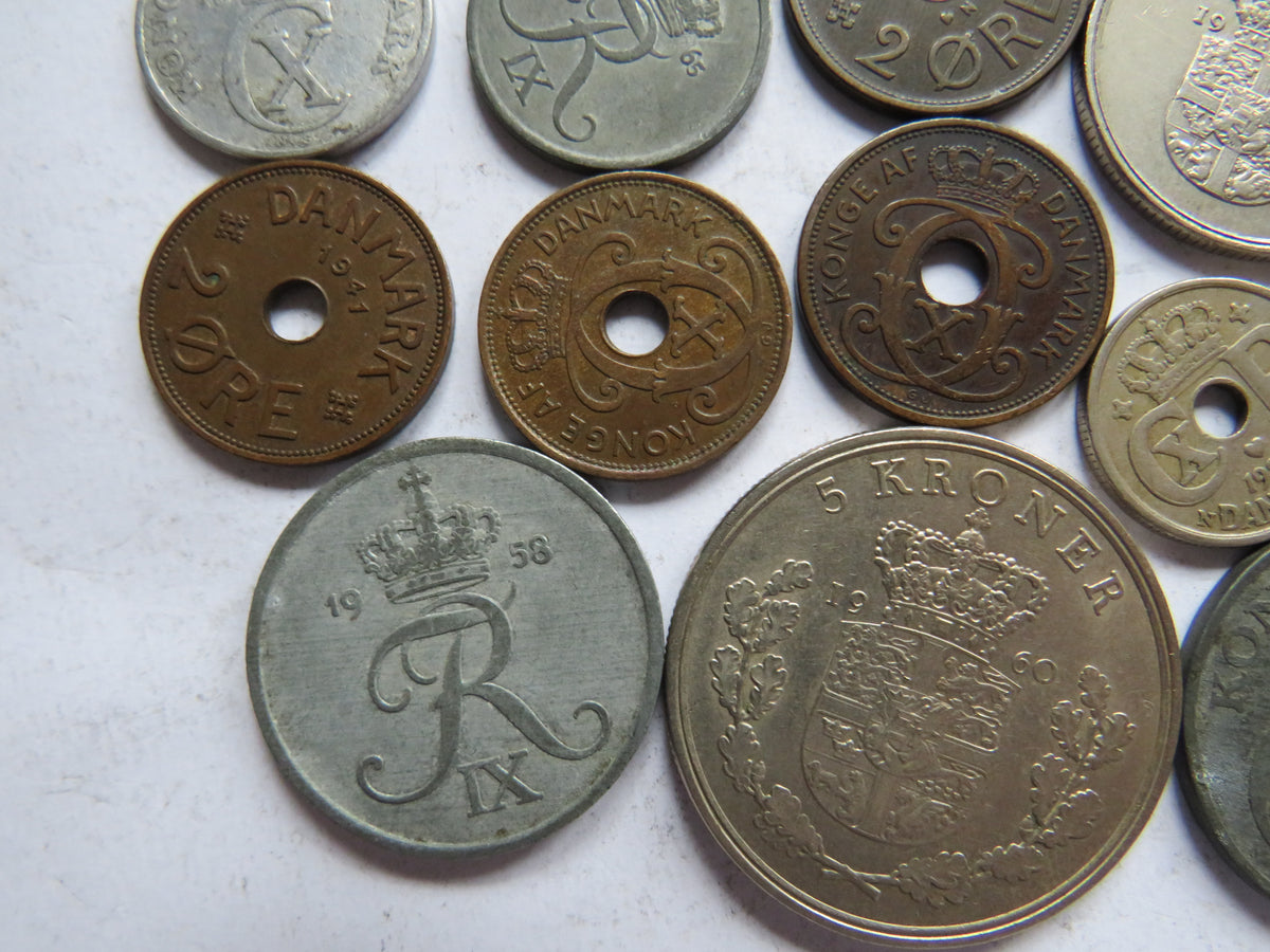 Small Collection of Old Coins From Denmark