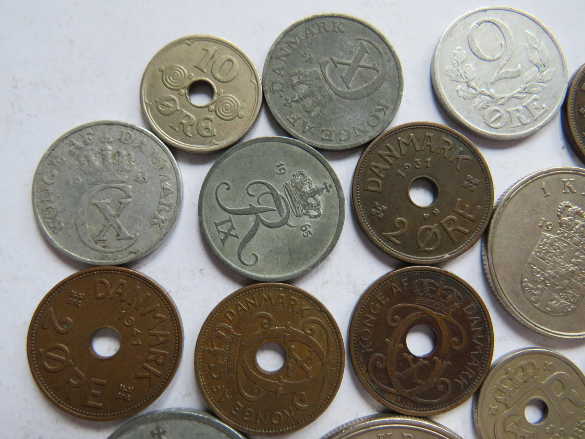 Small Collection of Old Coins From Denmark