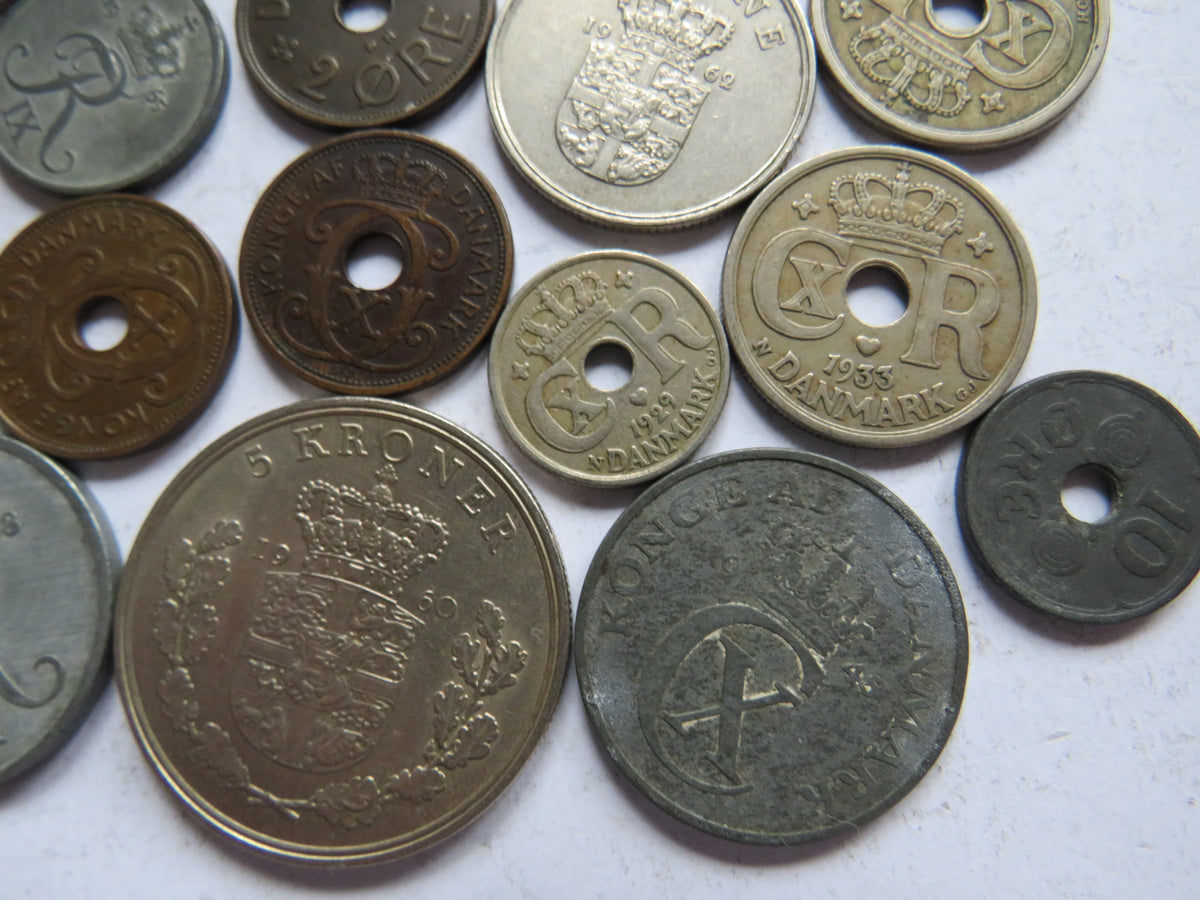 Small Collection of Old Coins From Denmark