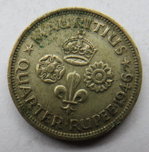 Load image into Gallery viewer, 1946 King George VI Mauritius Silver 1/4 Rupee Coin
