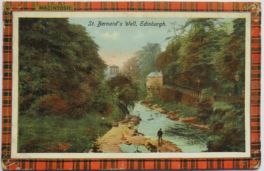Vintage Postcard of St Bernard's Well, Edinburgh 1915 Macintosh Tartan