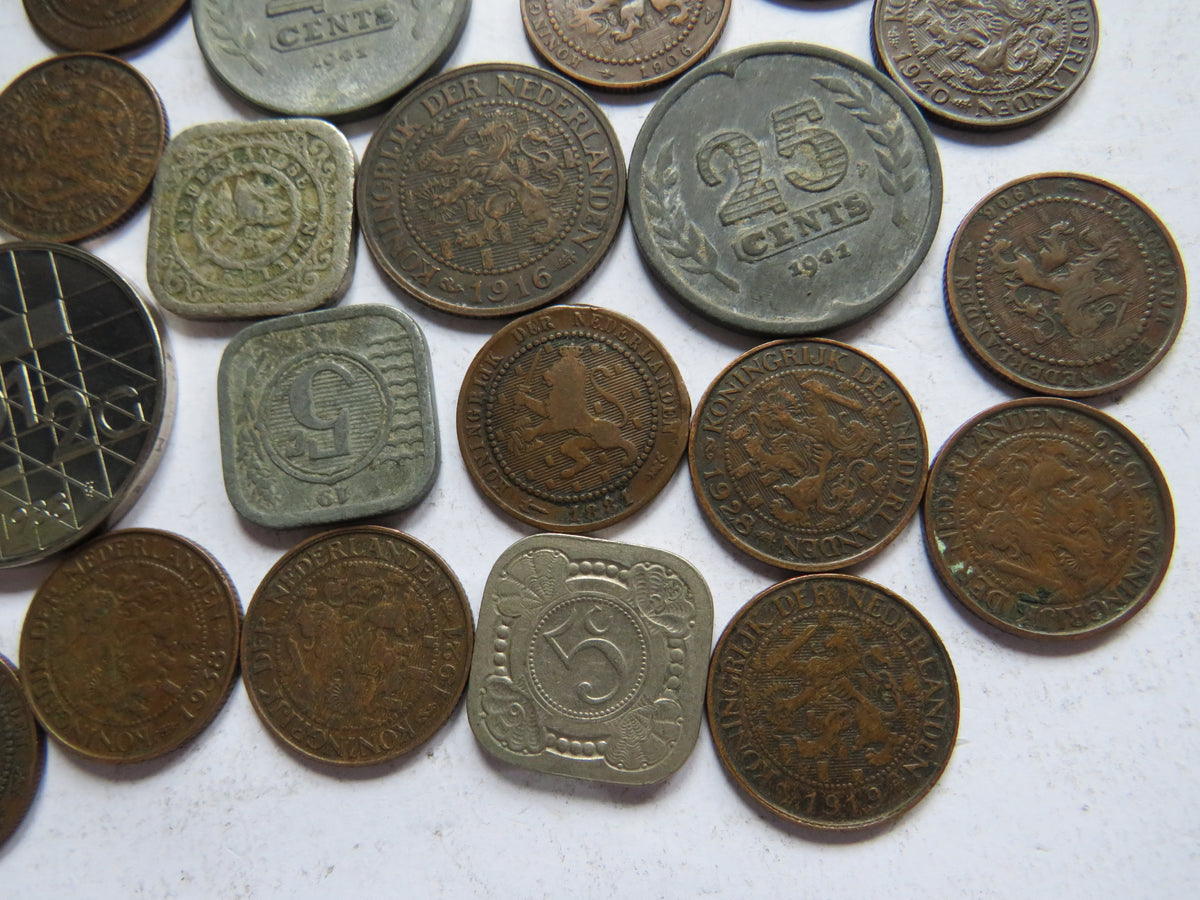 Small Collection of Old Coins From The Netherlands 19thC & 20thC