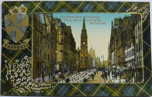 Vintage Postcard of The Royal Mile Edinburgh Campbell Tartan