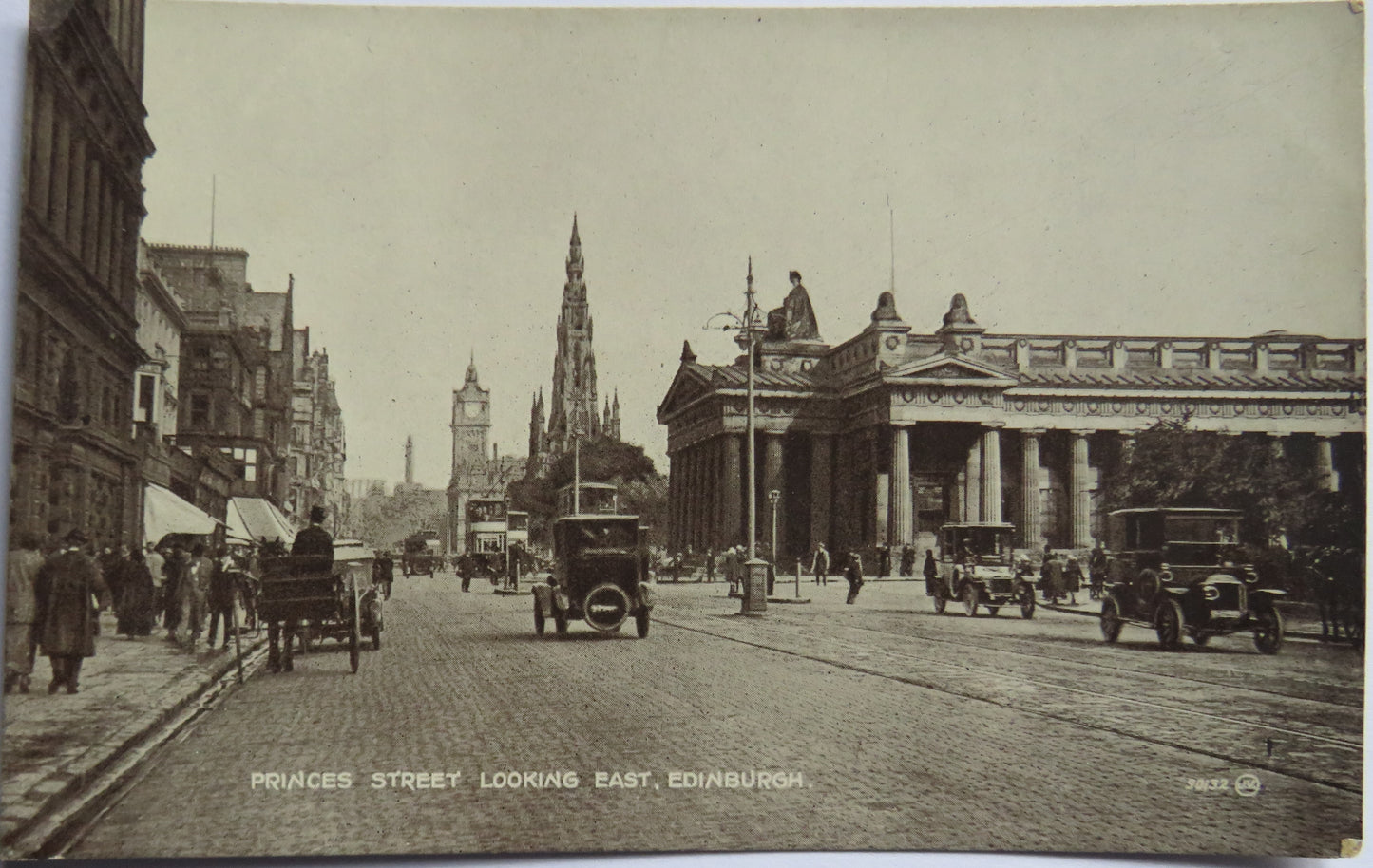 Vintage Postcard of Princess Street Looking East, Edinburgh
