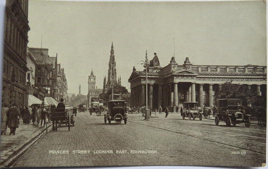Vintage Postcard of Princess Street Looking East, Edinburgh