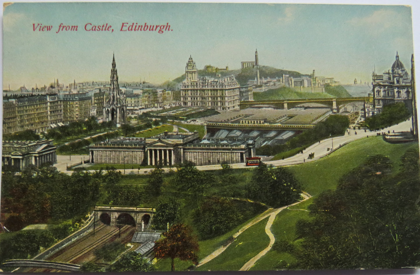 Vintage Postcard of View From Castle, Edinburgh