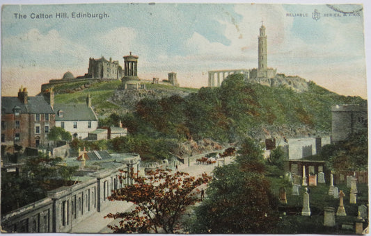 Vintage Postcard of The Calton Hill, Edinburgh 1905