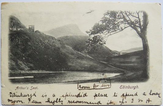 Vintage Postcard of Arthur's Seat, Edinburgh 1902