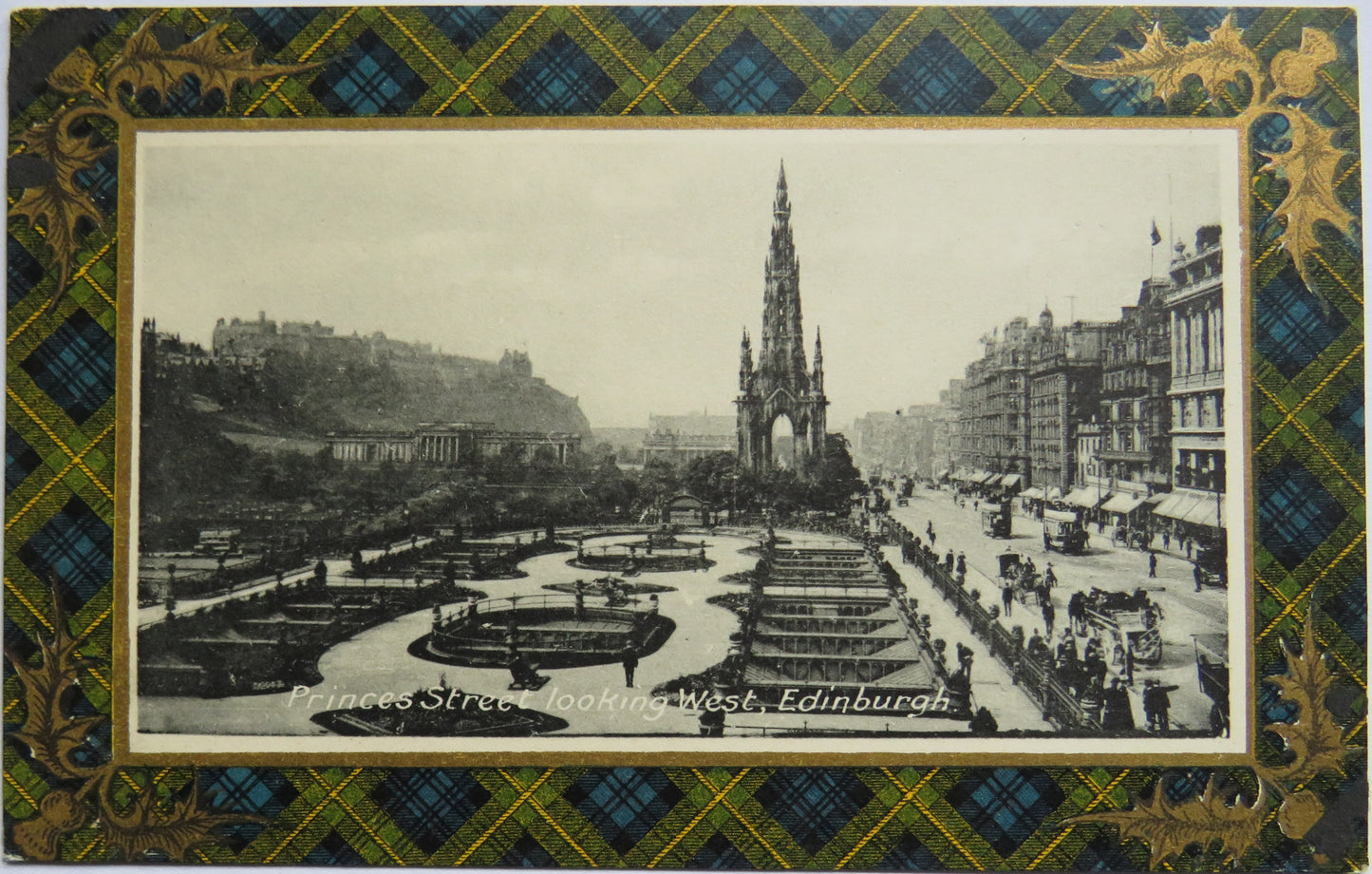 Vintage Postcard of Princess Street Looking West, Edinburgh