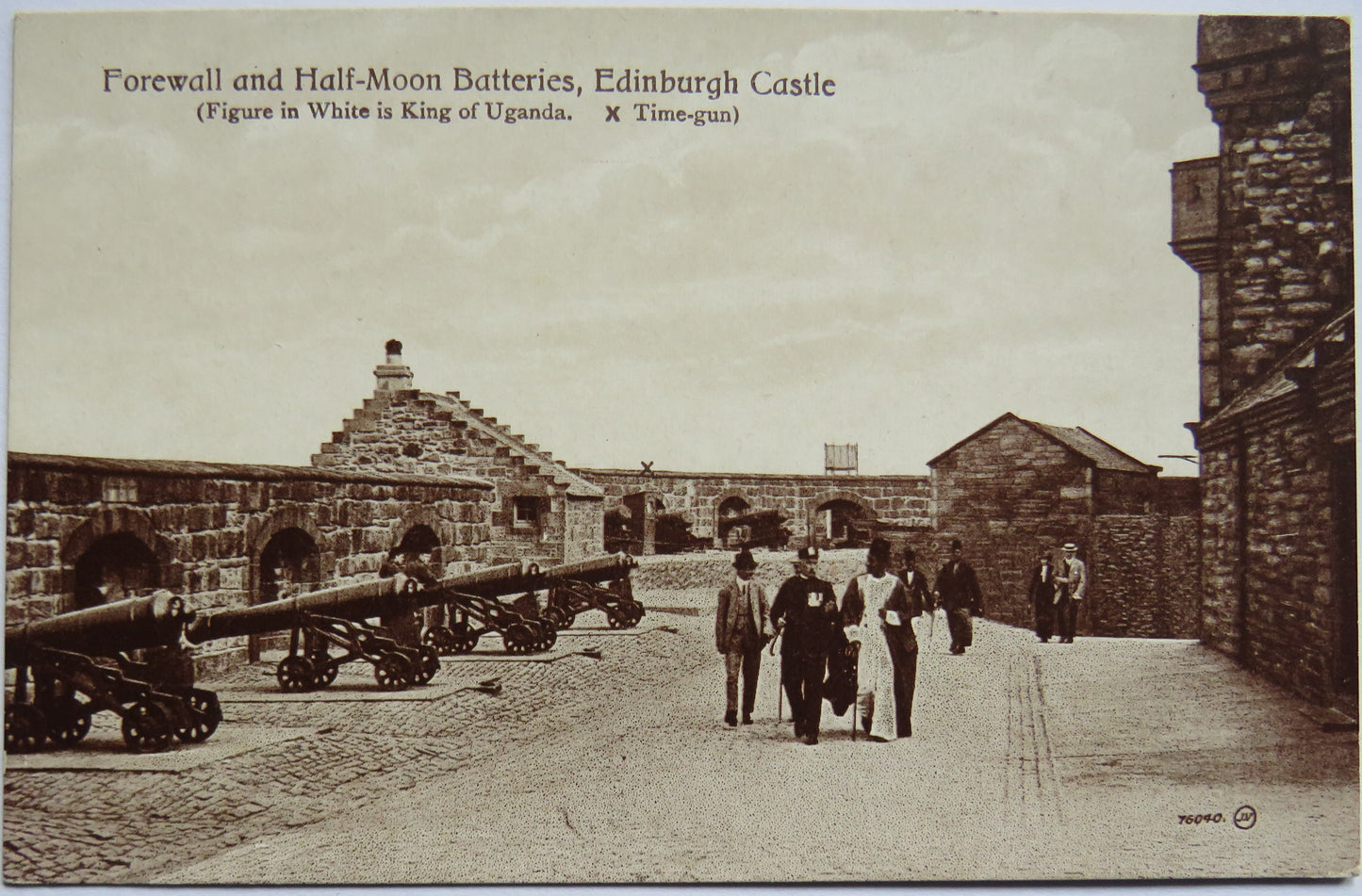 Vintage Postcard of Forewall and Half-Moon Batteries, Edinburgh Castle