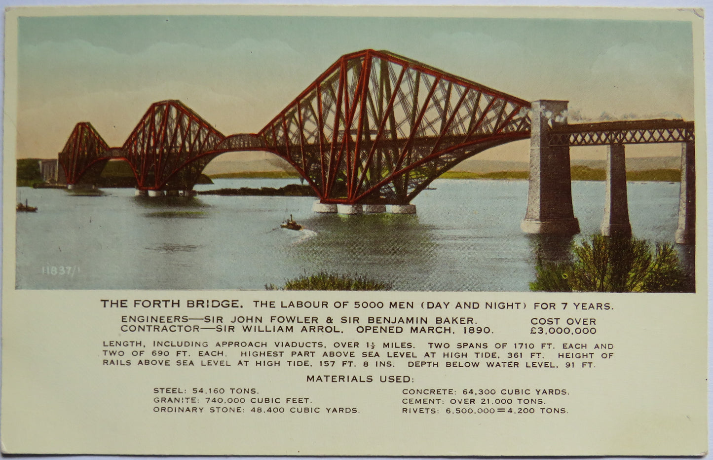 Vintage Postcard of The Forth Bridge