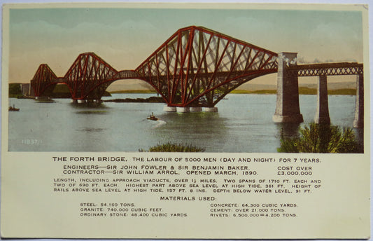 Vintage Postcard of The Forth Bridge