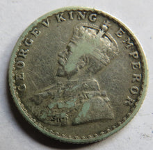 Load image into Gallery viewer, 1914 King George V India Silver 1/4 Rupee Coin
