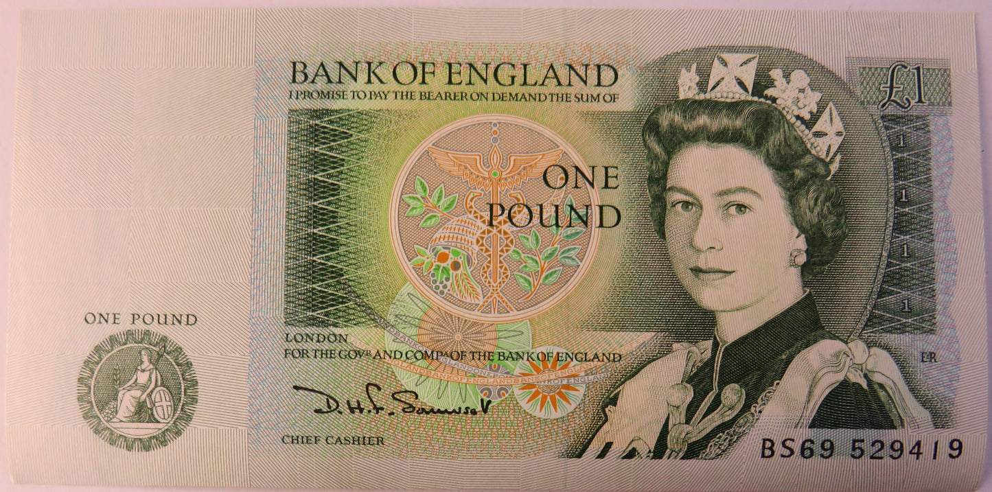 (1981) Bank of England £1 One Pound Banknote D.H.F. Somerset