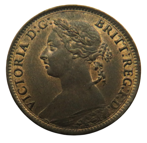 1894 Queen Victoria Bun Head Farthing Coin High Grade - Great Britain