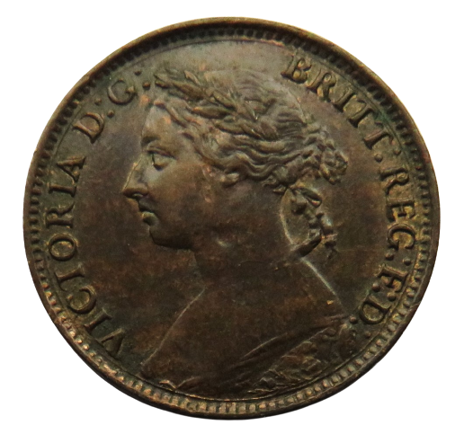 1894 Queen Victoria Bun Head Farthing Coin Higher Grade - Great Britain