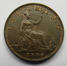 Load image into Gallery viewer, 1885 Queen Victoria Bun Head Farthing Coin Higher Grade - Great Britain
