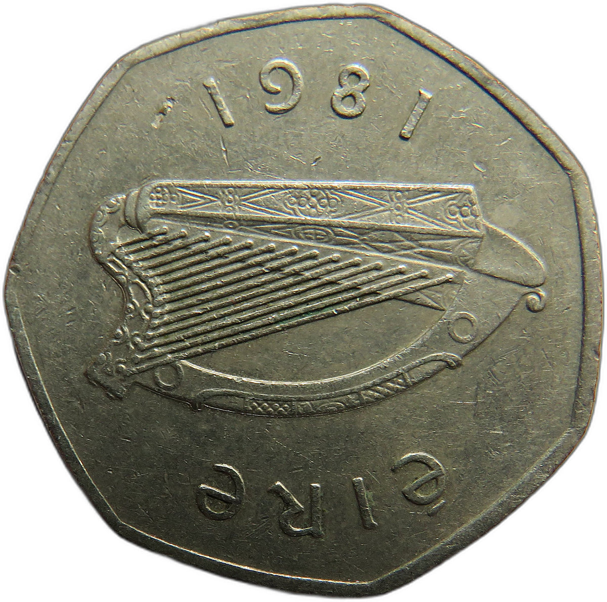 1981 Ireland Eire 50p Fifty Pence Coin