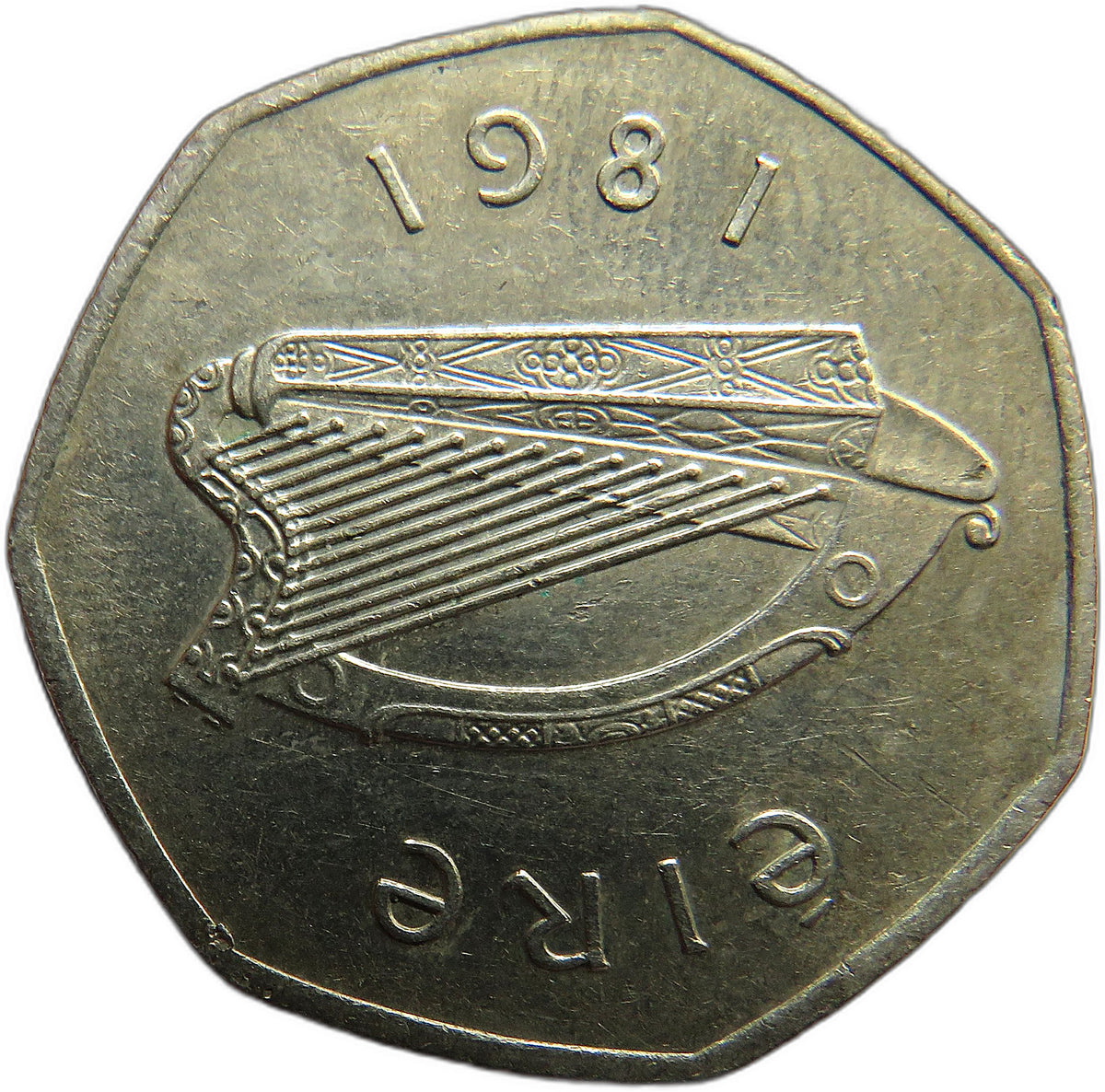 1981 Ireland Eire 50p Fifty Pence Coin