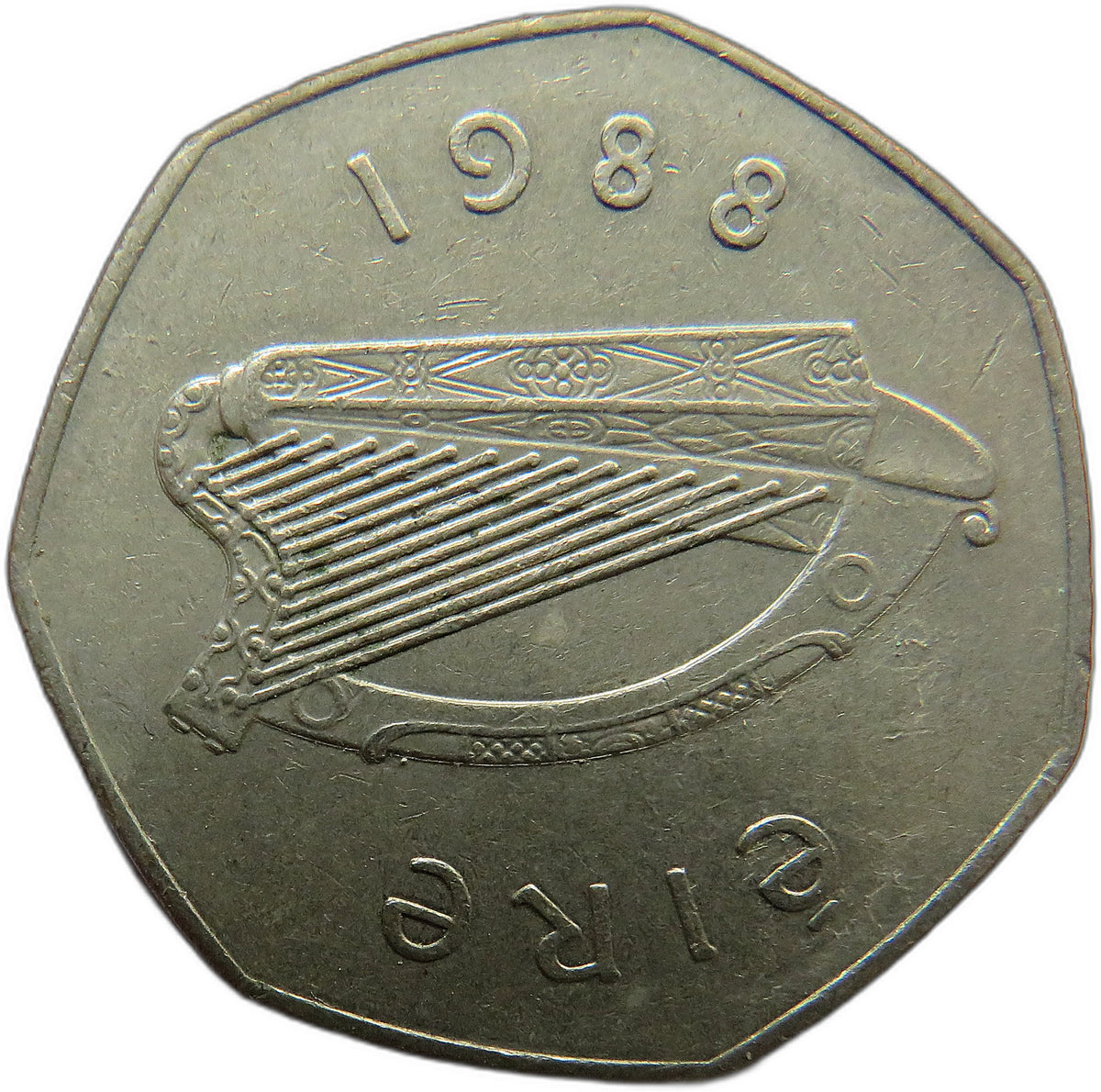 1988 Ireland Eire 50p Fifty Pence Coin