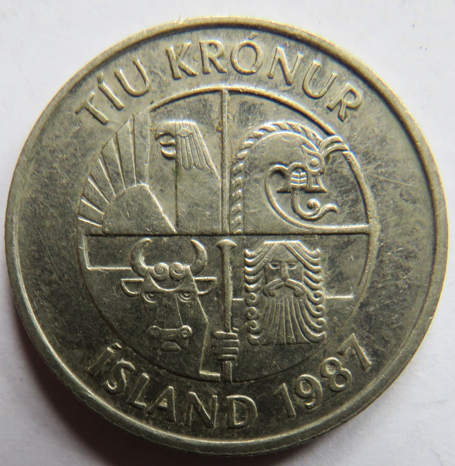 1987 Iceland 10 Kronur Coin
