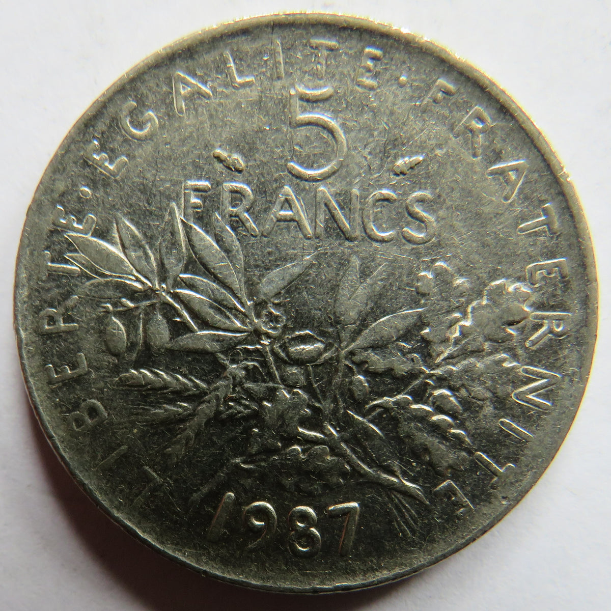 1987 France 5 Francs Coin