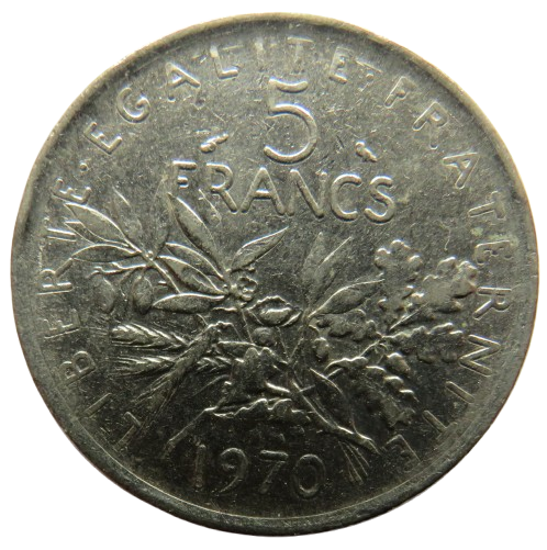 1970 France 5 Francs Coin