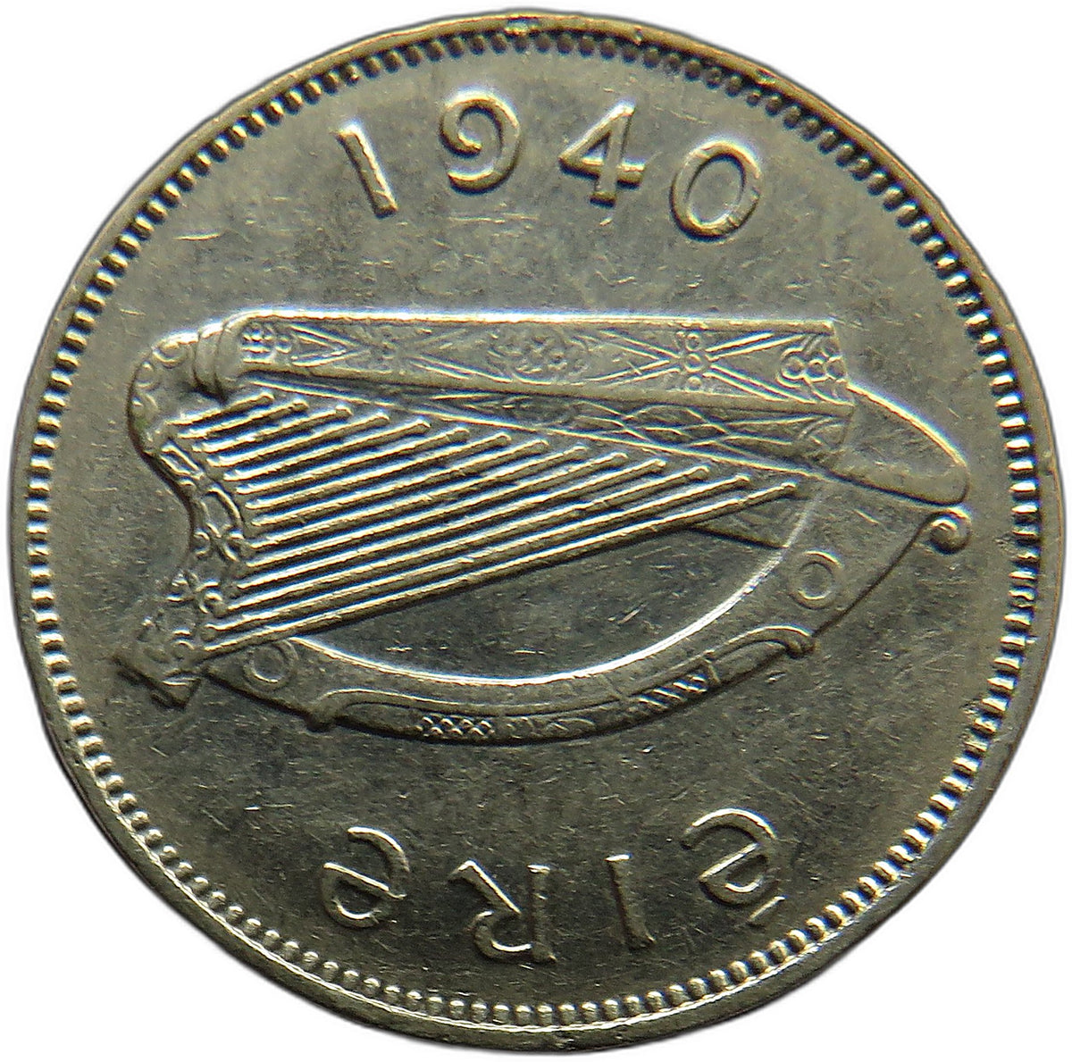 1940 Ireland Eire Sixpence 6d Coin