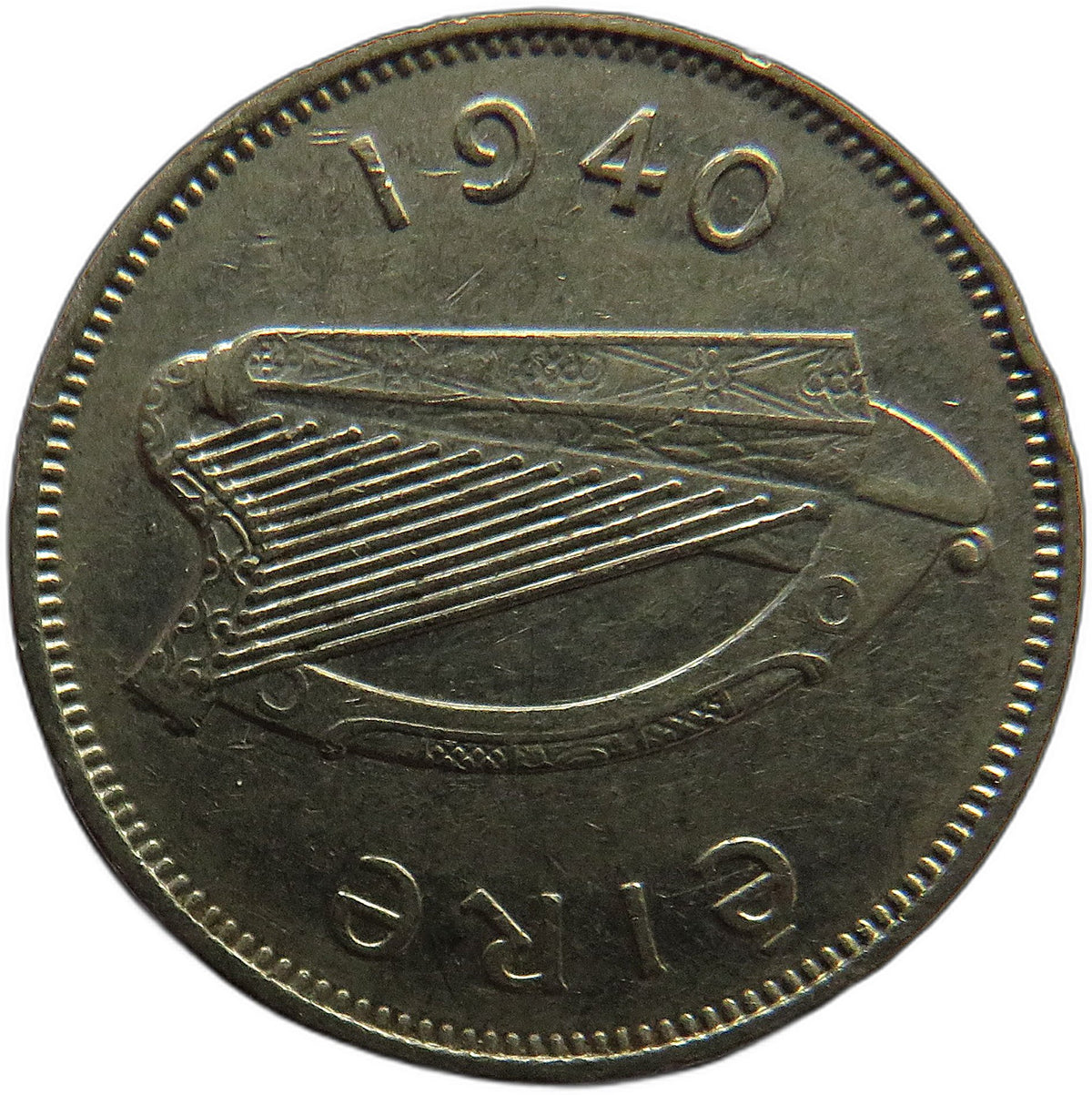1940 Ireland Eire Sixpence 6d Coin