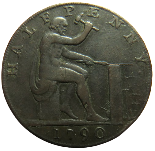 1790 Halfpenny Token John Wilkinson Iron Master Bersham Bradley Willey Snedshill