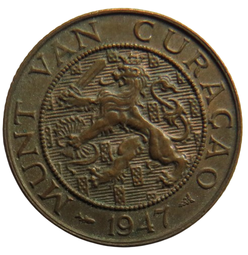 1947 Curacao 2 & 1/2 Cent Coin