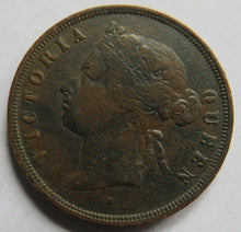 Load image into Gallery viewer, 1872-H Queen Victoria Straits Settlements One Cent Coin
